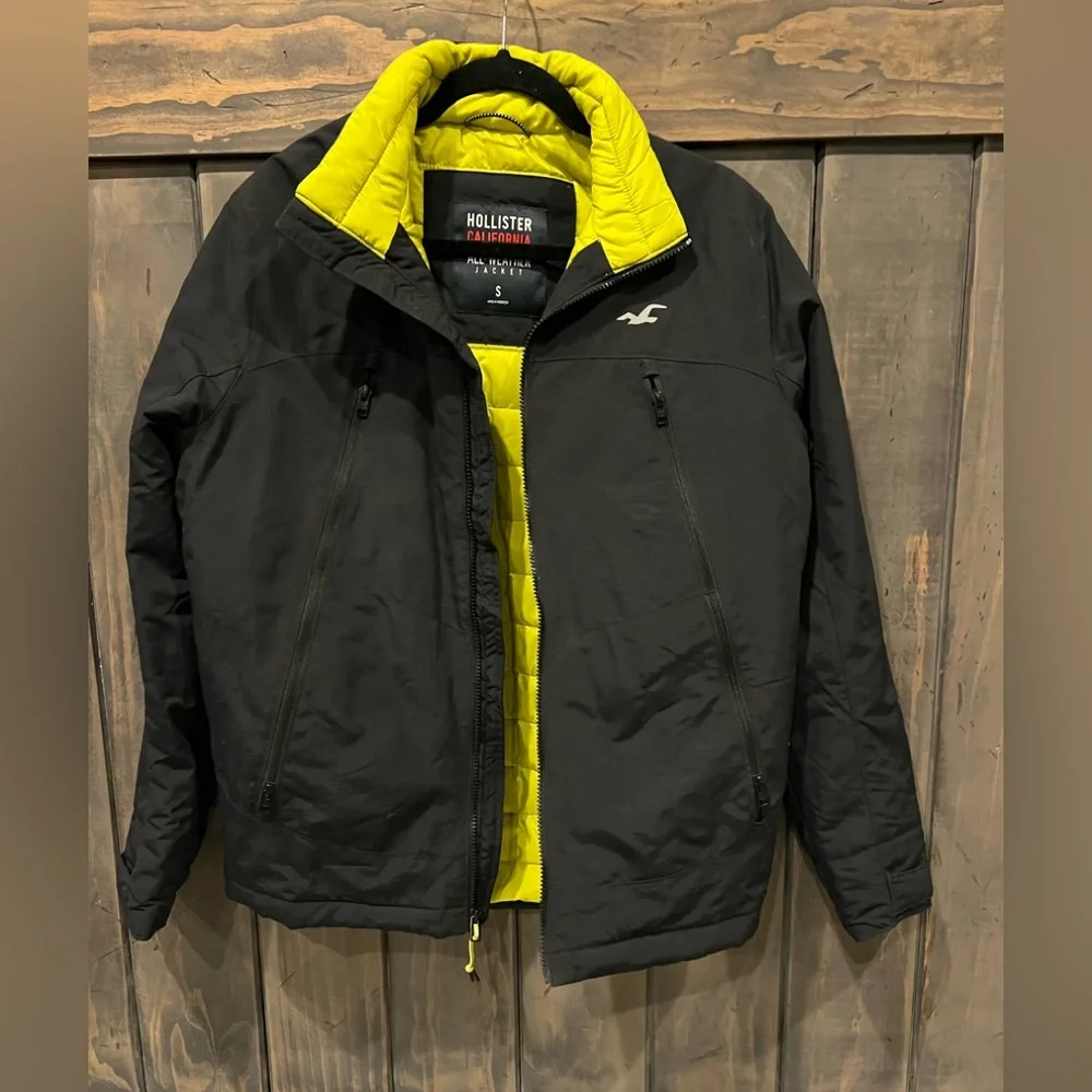 Jacket Hollister mens All Weather black jacket - Picture 2 of 3